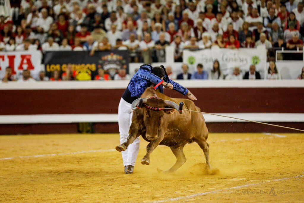 photo d’un écarteur en train de réaliser un écart lors du concours landais